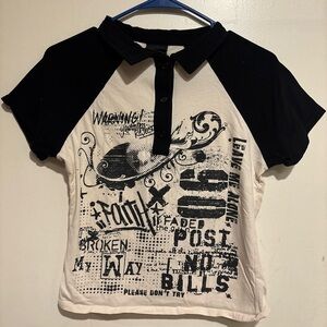 Graphic Black and White Short Sleeve Tee